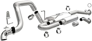 MagnaFlow Cat-Back Performance Exhaust System Overland Series Kit 19538 - Designed for the 1996-2002 Toyota 4Runner - 2.5in Main Piping, Single Passenger Side Rear Exit, Satin Finish Dual Mufflers