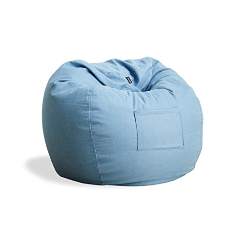 Puffs Pera, Bolsas De Frijol con Relleno De Partículas Suave Reposapiés Funda De Tela Desmontable Sofá Perezoso Lavable Puf Duradero (Color : Blue-90×110cm)