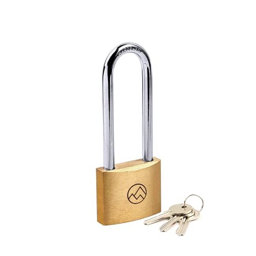 Fjm BP125ALS-51 Solid Brass Padlocks With Same Key, Home Improvement Door Lock, Weatherproof Tsa Locks For Luggage, With 3 Master Locks, Wide Keyed Alike cover