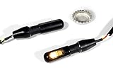 WTMT 3in1 Blinker-Rücklicht-Bremslicht LED Mini Micro Alu Schwarz getönt ECE Chopper