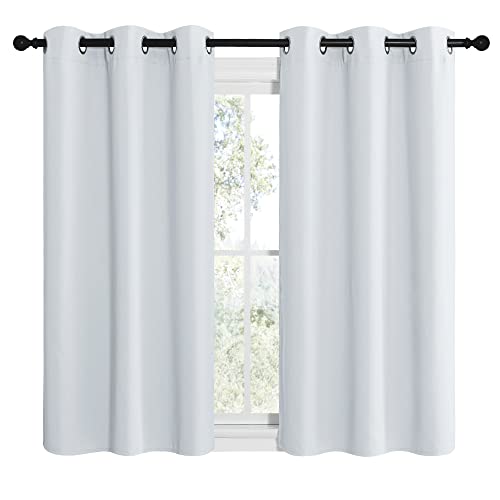 Image of NICETOWN Room Darkening Curtain Panels for Bedroom, Easy-Care Solid Thermal Insulated Grommet Room Darkening Draperies /Drapes (Greyish White, 2 Panels, 42 in x 50 in (W x L))