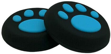 Paw Silicone Joystick Thumb Stick Grip Cap Thumbstick for PS3 PS4 PS2 Xbox One Xbox One S X Wii U Xbox 360 Nintendo Switch Pro (2 x Blue)