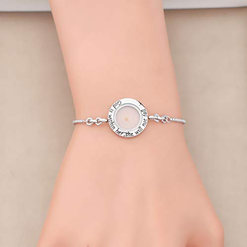 Faadbuk Christian Mustard Seed Bracelet Christian Gift Psalm 46:5 God Is Within Her She Will Not Fall Mustard Seed Jewelry Bracelet Religious Gift Jewelry For Women Girls (God Is Within Br-S) #TOP3
