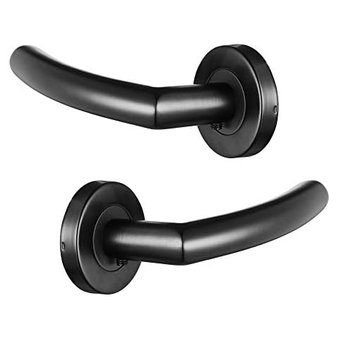 Door Handle Lever with Modern Contemporary Slim Round Design for Home Hallway or Closet Passage Cover