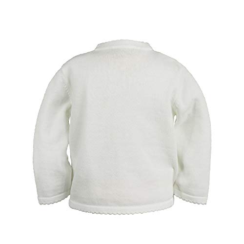 Girls' Scalloped Edge Cardigan (4, White)2