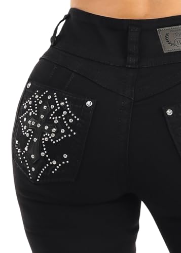Image of Moda Xpress Women's Butt Lifting High Waisted Bootcut Jeans - Stretchy, Comfortable Flare Jeans in Junior Size Vintage Style