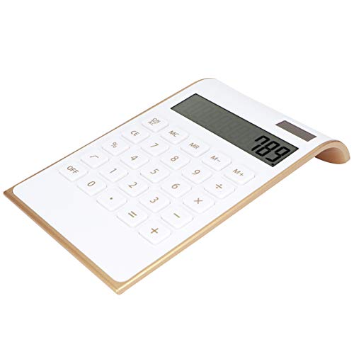 Estink Tischrechner mit Dual-Solar- und Batteriebetrieb und LCD-Display, Schlanker und Tragbarer Taschenrechner für Schule, Büro, Familie, 114 X 190 X 37 Mm (Weiss)