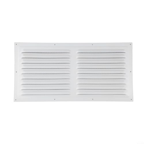 Yuanpgky Griglia di ventilazione quadrata in metallo con rete di nylon, in lega di alluminio, per pareti o soffitti, colore bianco (400 x 400 mm)