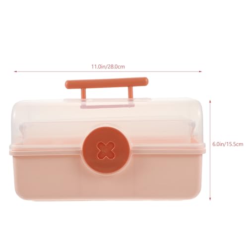 Caja de almacenamiento rosa multicapa de gran capacidad en material PP para pelo 3