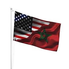 American Flag And Morocco Moroccan Flag