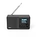 Produktbild Hama DAB Radio Digitalradio mit Bluetooth und Akku DR5BT (Tragbare Box, mobiles Radio mit DAB/DAB+/FM, Farbdisplay, einfache Bedienung, USB-C, 8h Spielzeit, klein, Aux) schwarz