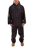 TUFF-ENUFF PLUS S62211.2X 2 Piece .25mm Double Ply PVC Jacket Zip Snap Fly Front Pants, Size 2X, Navy