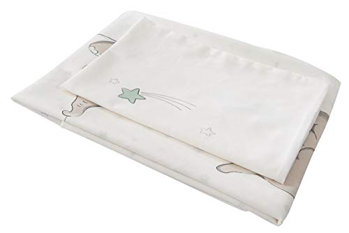 roba Babybettwäsche 80 x 80 cm - Sternenzauber - Wiegenbettwäsche Baby Set 2 teilig - Decken & Kissenbezug mit Stern Motiv für Mädchen & Jungen - Baumwolle - Weiß - Bild 5