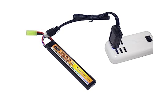 ZYGY 2PCS 11.1V 35C 2000mAh lithium Battery Odamiya Plug with USB Charging Cable for Airsoft Model Gun Rifle Remote Control Car Drone Battery - Image 5