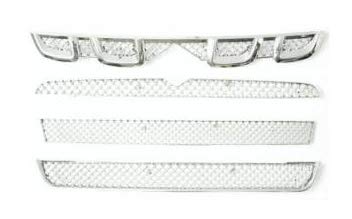 Image of CAR SAAZ Bentley Style Front Chrome Grill Compatible with Vitara Brezza Set of 3 pcs Type 1 (2016-2019)