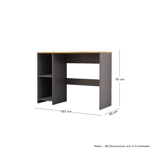Image of Bniture Wooden Study Table for Home | Engineered Wood Study Table with 2 Storage Shelf | Multi Purpose Computer Desk for Writing & Study | Laptop Table for Study Room & Office, Slate Grey & Giant Wood