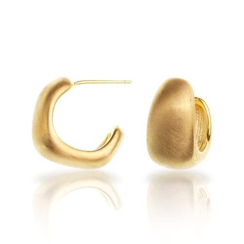 Sonateomber Gold Crystal Hoop Huggie Earrings for Women - Trendy Unique Sparkly Rhinestone CZ Thick Earings Hypoallergenic Wedding Prom Bridal Fashion Fairy Jewelry Gift