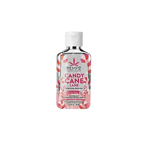 Hempz Limited Edition Peppermint Candy Cane Herbal Body Lotion Moisturizer (2.25 Oz) – Holiday Body Lotion for Women or Men with Dry or Sensitive Skin - Hydrating Face Moisturizer for Daily Radiance
