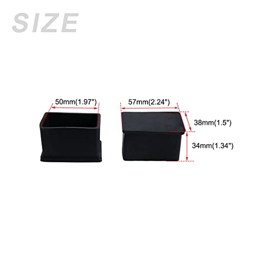 METALLIXITY Chair Leg End Cover (50mm x 30mm) 5Pcs, Rectangle PVC Furniture Feet Caps Floor Protector - Image 2