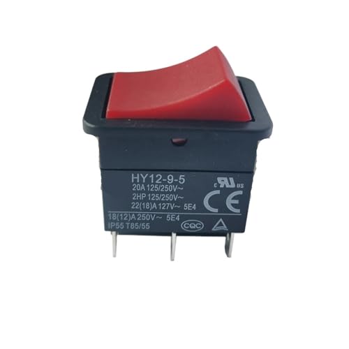 Interrupteur bouton-poussoir HY12-9-5 6 broches avec capacité de charge 20A 250V