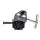 HangTon Krabben-Klemmhalter mit V-Lock-Platte für V-Mount Akku auf Stab Stativ Lichtstativ Schiene, krallenförmig, Schnellspanner