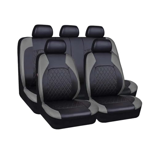 9 Piezas Fundas Asientos Coche para Nissan Qashqai Navara D22 Juke X-Trail Leaf Versa Np300 Sentra Murano Calci, Cuero Fundas Asientos Delanteros y Traseros Todas Las Estaciones Interior Accesorios