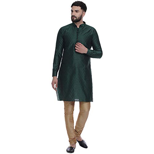 Image of Veera Paridhaan Men's Ethnic Jacquard Printed Long Straight Kurta