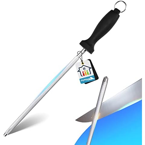 Wetzstahl, FlyWave Wetzstab Verchromt, Professional Messerschärfer Stab Cover