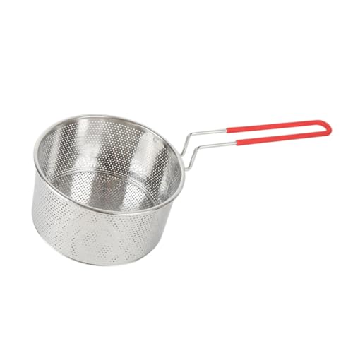 BESPORTBLE Colador de Acero Inoxidable 304 para Fideos Mango Resistente al Calor Cesta Coladora de 18 CM para Alimentos Fritos y Filtrado Utensilio de Cocina para Hogar y Restaurante
