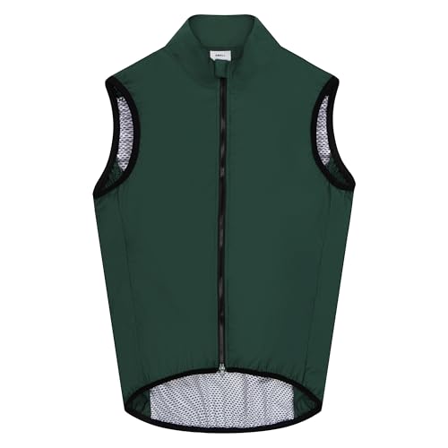 Coconut Ropamo Men's Cycling Vest Windproof Waterproof Cycling Gilet Sleeveless Bicycle Gilet Bike Vest Tops Ultralight (Green, Small)