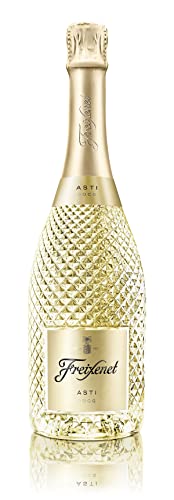 Freixenet Asti D.O.C.G. aus Piemont, Italien (1x0,75l) Süßer Schaumwein in edler Schmuckflasche mit Diamantoptik - Naturkorken - Moscato Bianco, vegan