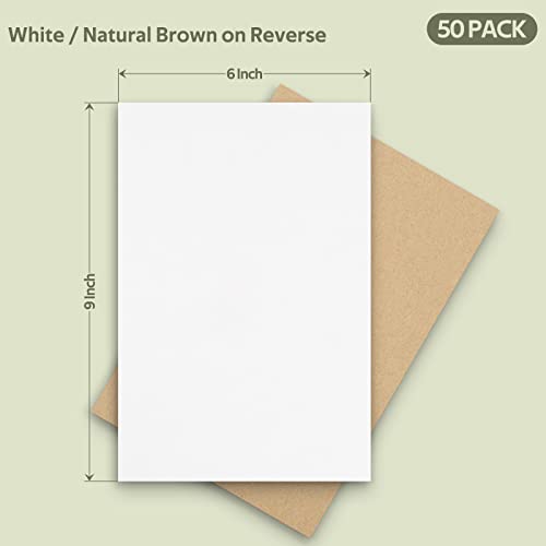 Image of Golden State Art 50 Pack 6x9 inch Corrugated Cardboard Sheets 3mm Thick Inserts | White Flat Square Inserts Layer Pads for Mailing, Packaging or Art Crafts, Photo Backing (One-side White)