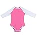 Littleforbig Cotton Romper Onesie Pajamas Bodysuit - Baseball Reglan Sleeves Pink L