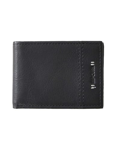 RIP CURL Stacked RFID Slim Leather Wallet in Black, Black, Classic