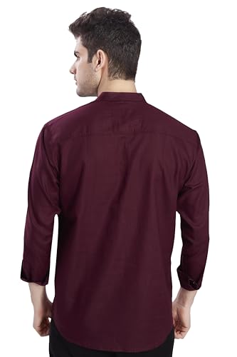 Image of DIVISIVE Men's Slim Fit Full Sleeves Cotton Short Kurta