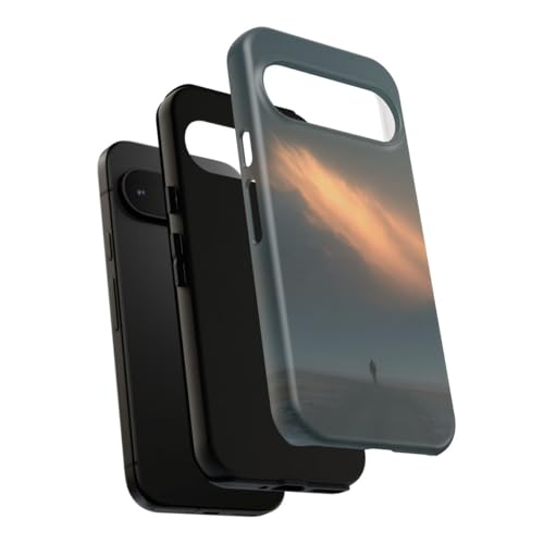 Coque rigide Google Pixel 9 Misty Mountain paysage bleu mat de protection - 3