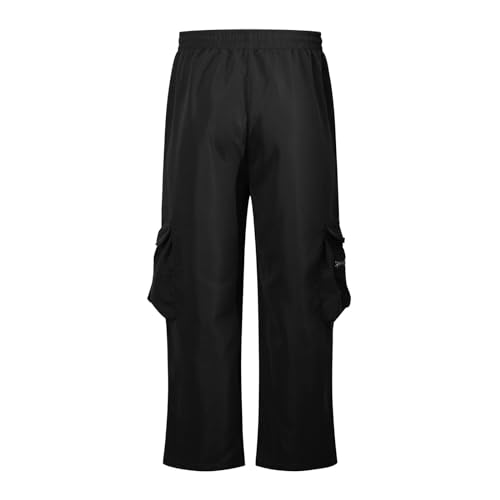 Mens Cargo Pants Relaxed Fit Streetwear Drawstring Elastic Waist Casual Straight Leg Trousers with Multi Pockets3