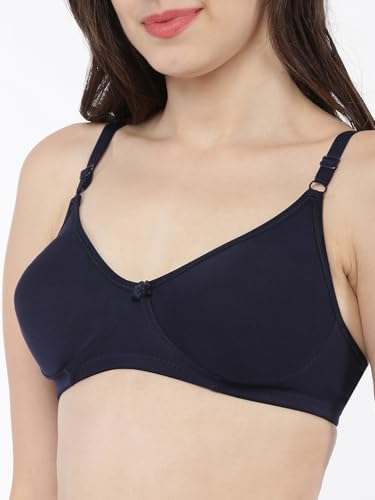 Image of Softline Women's Cotton Rich Wire-Free Non-Padded Molded Bra Combo | Full Coverage & Breathable Comfort | Lightweight, Skin-Friendly Everyday Wear (Pack of 2)
