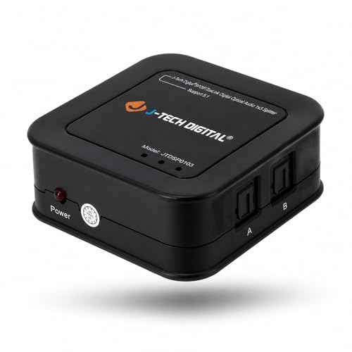 Image of J-Tech Digital 1x3 Optical Audio Splitter, 1 in 3 Out Toslink SPDIF Digital Audio Splitter for TV, Soundbar, Home Theater, Digital Audio 5.1 LPCM2.0, Plug and Play [JTD-SP0103]