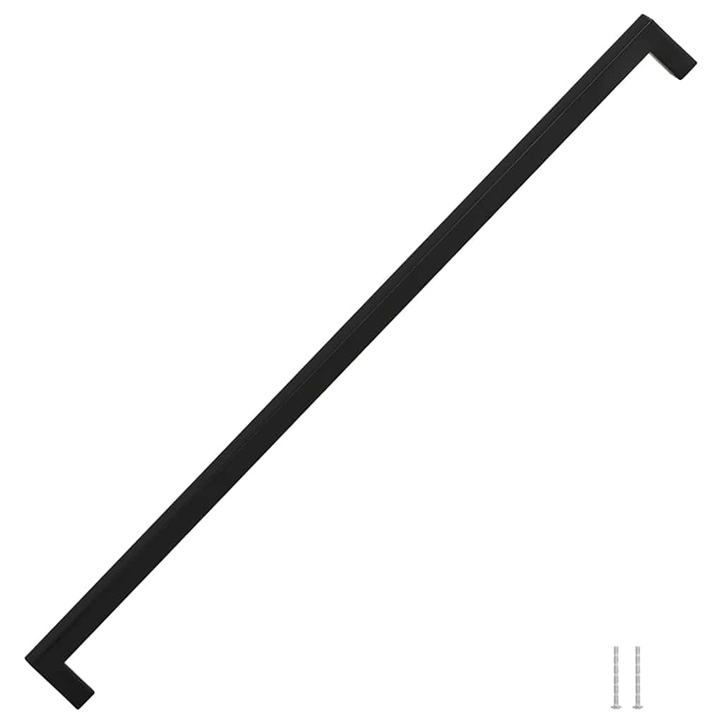 Maniglie per mobili, 5 pezzi, colore nero, in acciaio inox, 480 mm, distanza di 480 mm, maniglie per cassetti, moderne, per cucina, comò, guardaroba con verniciatura a polvere, viti