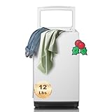 Techomey 1.7 Cu.Ft. Portable Washing Machine, 12Lbs Small Top Load Clothes Washer, Fully Automatic Compact Washer and Spinner Combo, 6 Wash Program, Transparent Lid, White