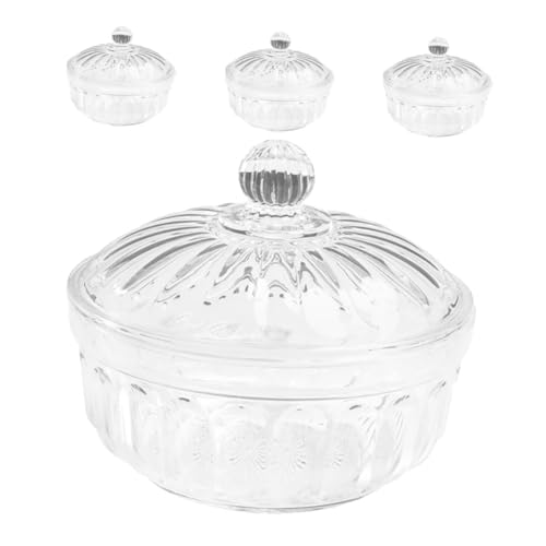 FONDOTIN 4 Ensaladeras Caja De Dulces Cuencos Para Patatas Fritas Platos De Buffet Recipiente Decorativo Para Galletas Ensaladeras Con Tapas Cuencos Transparentes Para Ensaladas