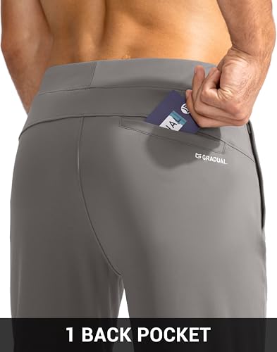 Image of G Gradual Men's Golf Joggers Pants with Zipper Pockets Stretch Sweatpants Slim Fit Track Pants Joggers for Men Work Running