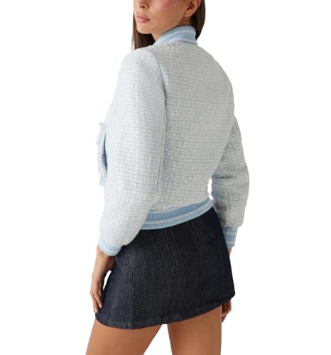 GUESS Women's Eco New Gloria Tweed Bomber2