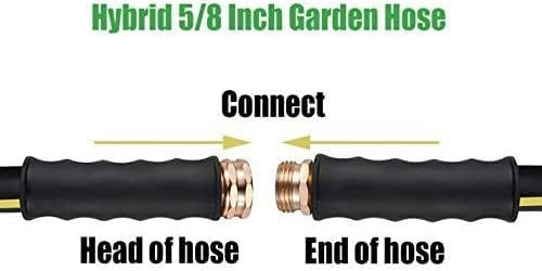 Miniatura 2 de TOP DOG Manguera de jardín de goma, manguera de triple núcleo de látex resistente y duradera con boquilla y soporte de 8 funciones, manguera de agua