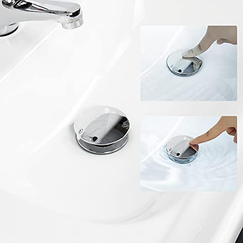 Nearmoon Bathroom Pop Up Drain, Brass Sink Drain Strainer For Bathroom Assembly Stopper Vessel Sink, Anti-Clogging (Without Overflow, Chrome Finish) #TOP4