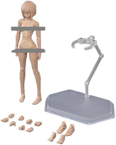 HiPlay Figura de acción femenina a escala 112, cuerpo medio sin costuras, forma de cuerpo alto y regordete, busto pequeño y piel de trigo T86-ST01B