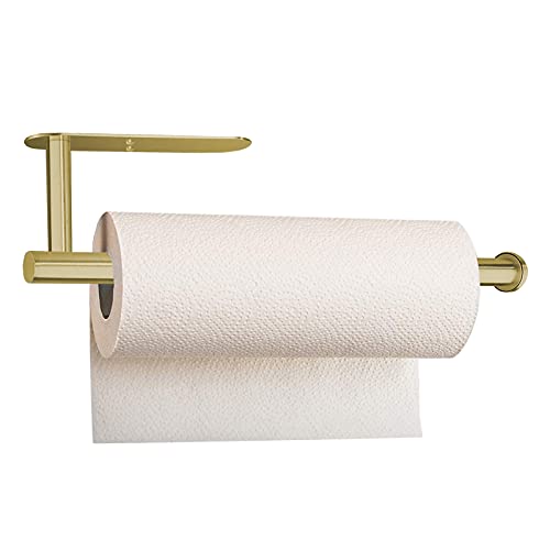 Paper Towel Holder Under Cabinet Wall Mount Paper Towel Rack Kitchen Paper Holder Self Adhensive Jumbo Rolls Paper Towel Holders For Kitchen Bathroom Farmhouse Accessories Sus 304 Stainless Steel,Gold #TOP4