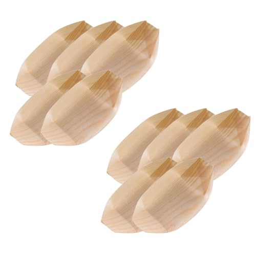 Platos desechables de madera para sushi 50 pcs miniatura 1