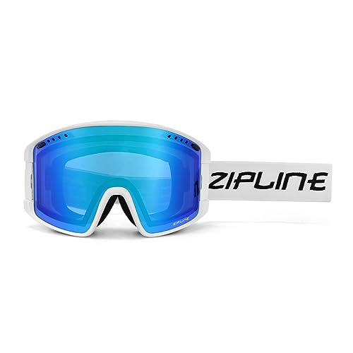 Zipline KLIK Ski Goggles - No Fog Magnetic Lenses, Double Cylindrical...